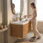 Meuble-lavabo double flottant 60 po avec évier intégré