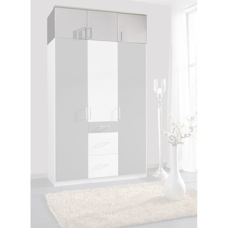 Arango 135cm Solid Wood Closet System, Alpine white, Charcoal