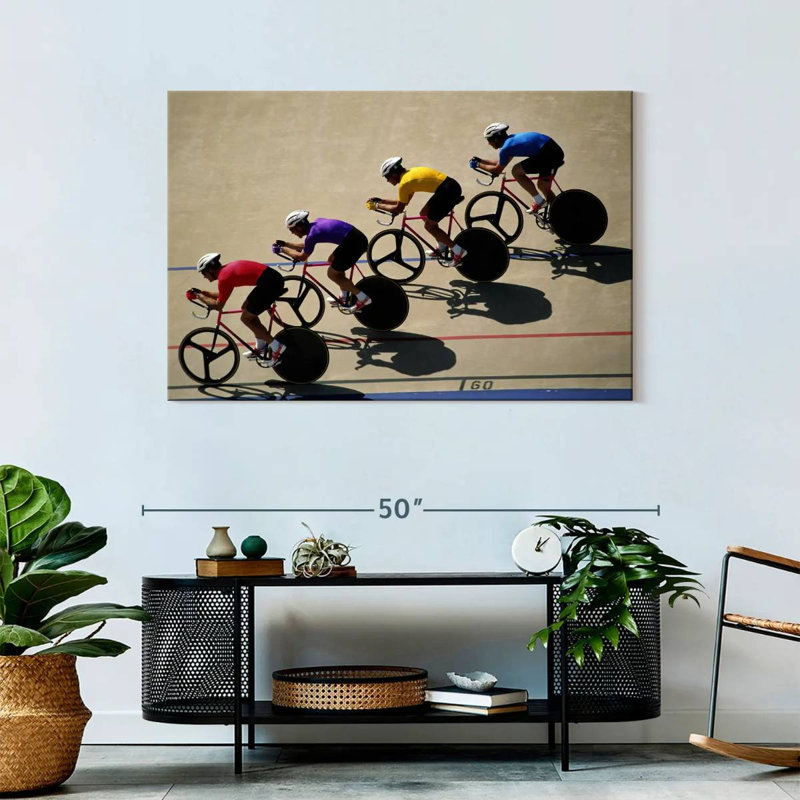 Male Track Cyclists, 30" H x 45" W
