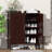 Shoe Cabinet With Breathable Door, Farmhouse Large 4-tier Shoe Storage Cabinet With Adjustable Shelves, Shoes Rack Organizer Cabinet For Entryway, Foyer, Closet-525300917