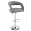 Ensemble de 2 tabourets de bar réglables George avec accoudoirs à dossier George, tabourets de comptoir pivotants en cuir de polyuréthane moderne avec repose-pieds, chaises d'îlot de cuisine pour la salle à manger, bar maison, café, gris-1069806058-1011980006