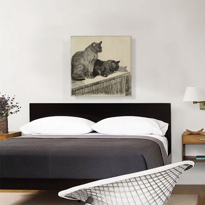 " Deux Chats Sur Un Meuble 1914 " by Theophile Steinlen Painting Print