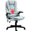 Fauteuil de bureau avec massage vibrant et chauffant à 6 points, gris - siège inclinable, rembourré et réglable pour réduire les maux de dos pendant le travail, massant les vibrations de la chaleur, hauteur