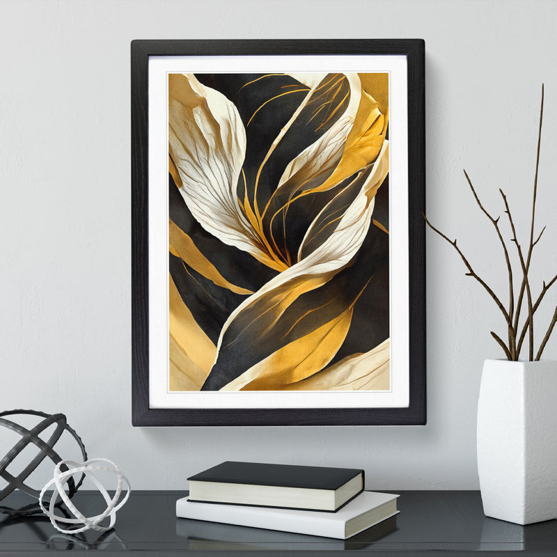 Splendorous Flowers Abstract - Wall Art, Black Framed, 34cm H x 25cm W x 2cm D