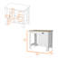 1-Door Kitchen Island with Open Shelf White and Macadamia