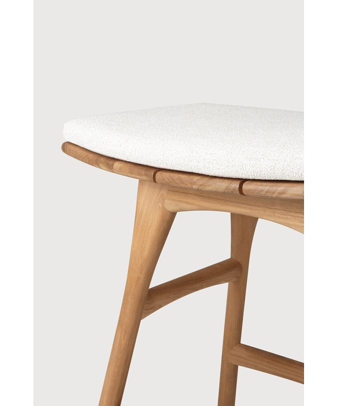 Osso Outdoor Teak Bar Stool, Off White