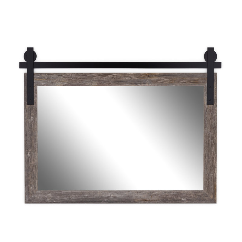 Hitchcock Butterfield Seneca Reclaimed Gray Barn Door Mirror & Reviews ...