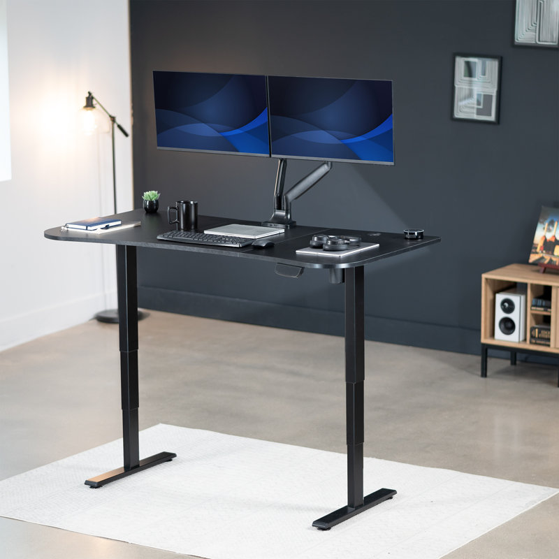 ErgoFlex Black Steel 63" Electric Sit/Stand Desk with Memory Controller