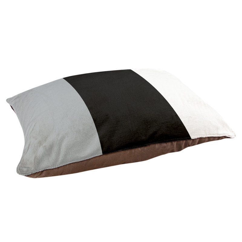 Coussin d'intérieur Las Vegas, Argent/Noir, Petit (l 28 po x P 18 po x H 6 po)