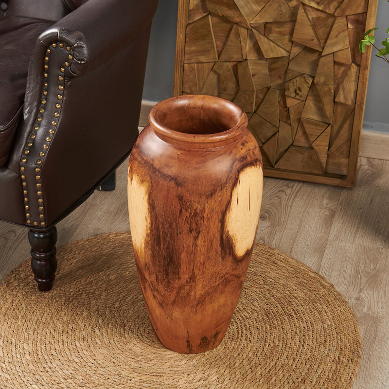 Wood Floor Vase, 50cm H x 18cm W x 18cm D