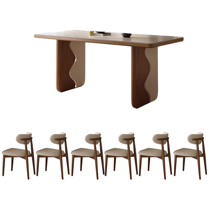 Beige sintered stone dining table set, 29.53"H x 55.12"L x 31.5"W