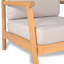 Fauteuil club de patio en bois d'acacia avec coussin résistant à l'eau (1 pièce)