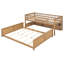 Lit simple superposé simple au-dessus de grand lit simple avec tablettes lumineuses intégrées et panneau perforé-1260090944-1260167744