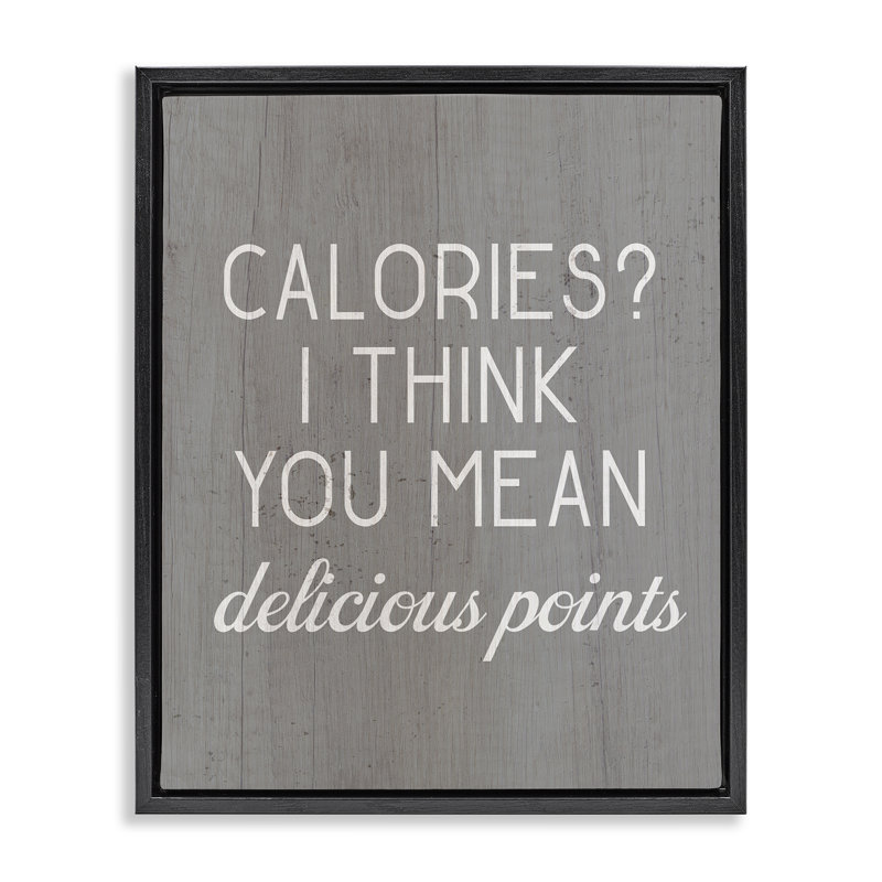 "Calories Deliciers", art mural encadré par Daphne Polselli, Cadre flottant noir de jais, H 21 po x l 17 po