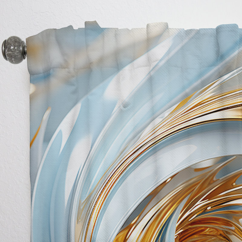 Lampley - Spirals Curtain - Room Darkening Abstract Curtain - 1 Panels, 52" W x 108" L