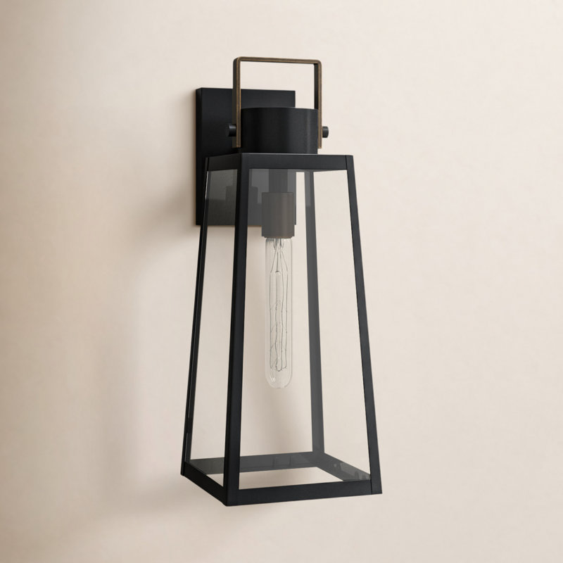 Kiwa Metal and Aluminium Wall Light, Black, 19" H x 7" W x 8.5" D