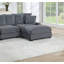 Repose-pieds en velours côtelé gris foncé avec repose-pieds 1 pièce Living Furniture-741414314