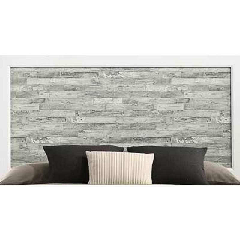 Bedroom Queen Bed With Slats In Grey & White For Easy Finish, Queen