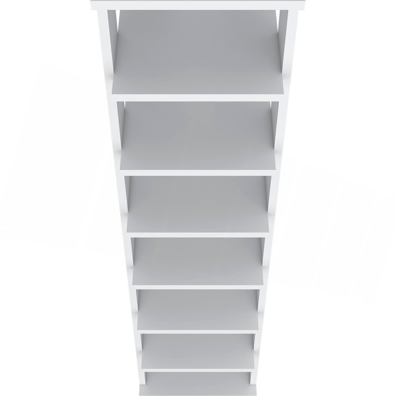 Ivonny 7-Tier Tall Vertical Shoe Rack, Freestanding Organizer with Open Shelves, White, White