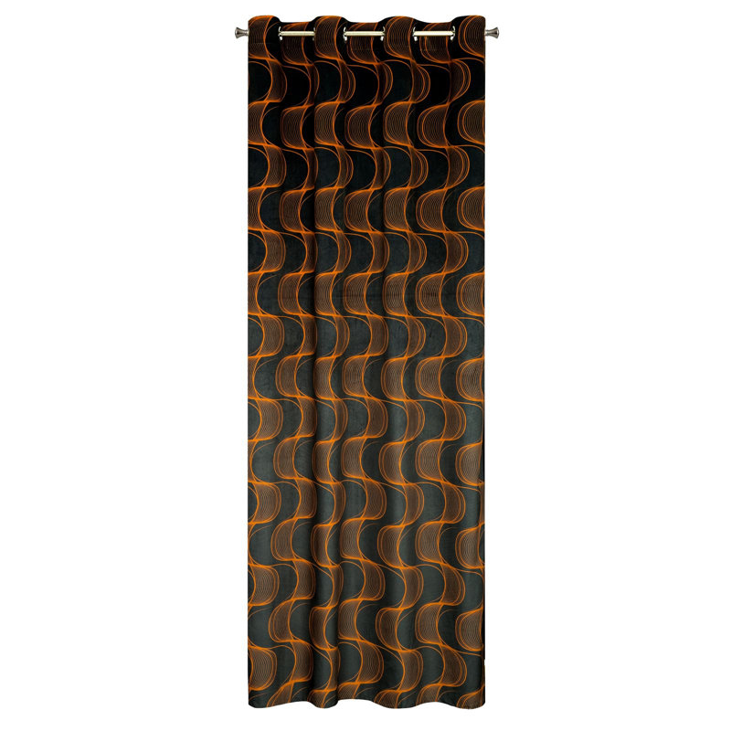 Akaya Blackout Curtain, Black/Brown