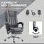 Fauteuil chauffant réglable à 6 points avec repose-pieds rétractable, chauffant, bleu foncé minuit, chauffant, réglable, inclinable 135