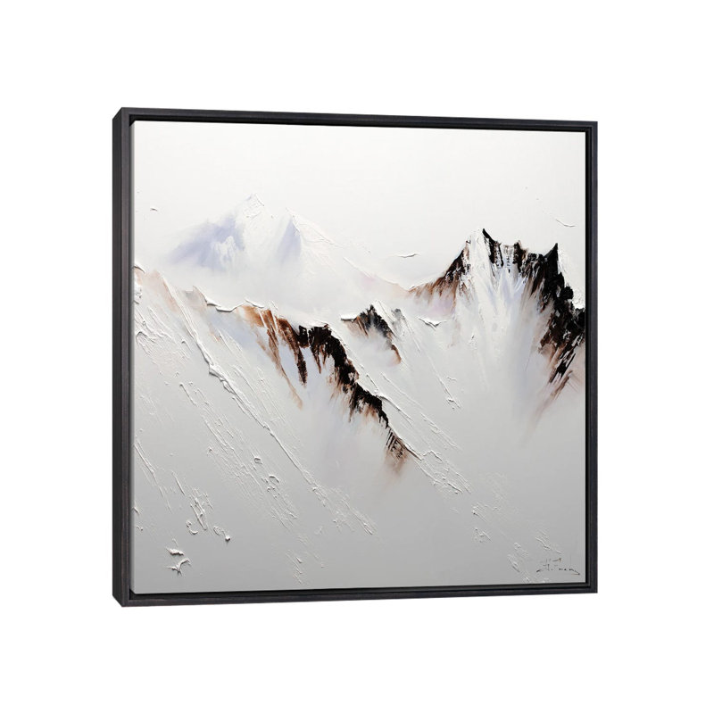 Crowned In Snow, 18" H x 18" W x 1.5" D, Distressed Black Floater Framed Canvas