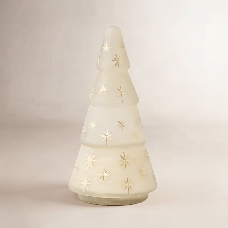 Hiver blanc étoile verre arbre hiver blanc, Ivoire ivoire
