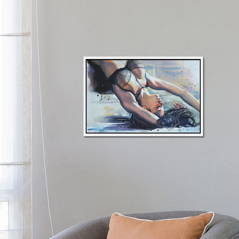 Shadow's Play V by Ellectra Art - Painting on Canvas, White Framed, 45.72cm H x 66.04cm W x 3.81cm D