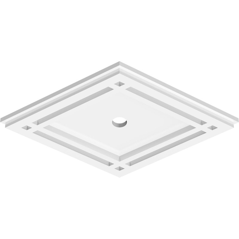 Médaillon de plafond contemporain en PVC de qualité architecturale 28 po x H 18 5/8 po x 1 po x P 9 3/4 po x P 1 po