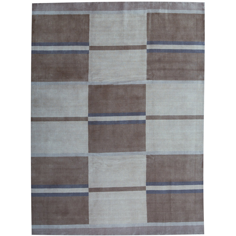 Hand-Knotted High-Quality Brown Area Rug