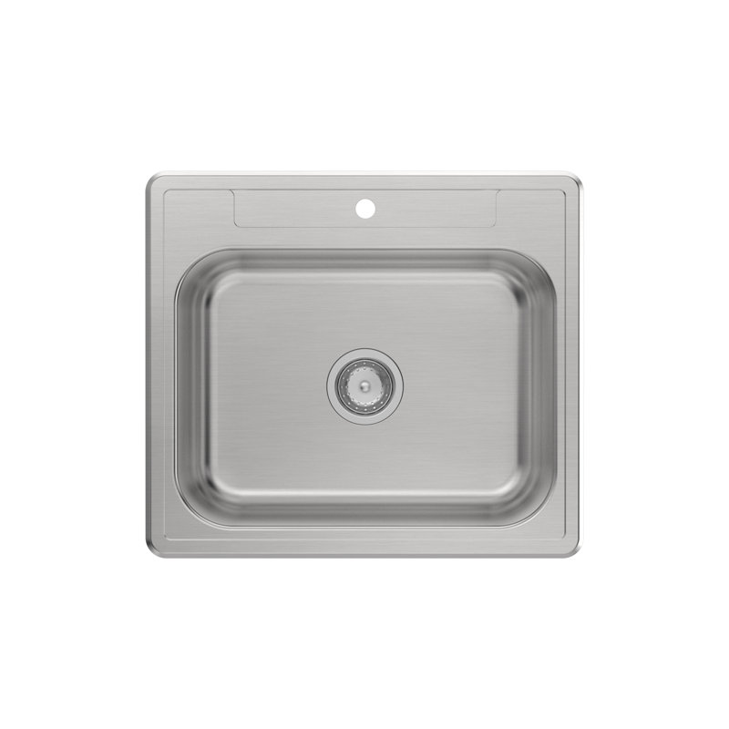 Évier de cuisine à montage sur plan, H 8 po x l 25 po x P 22 po
