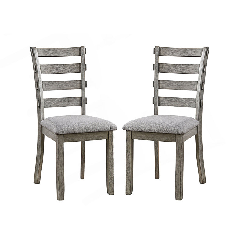 Ensemble de 2 chaises de salle à manger avec dossier en échelle