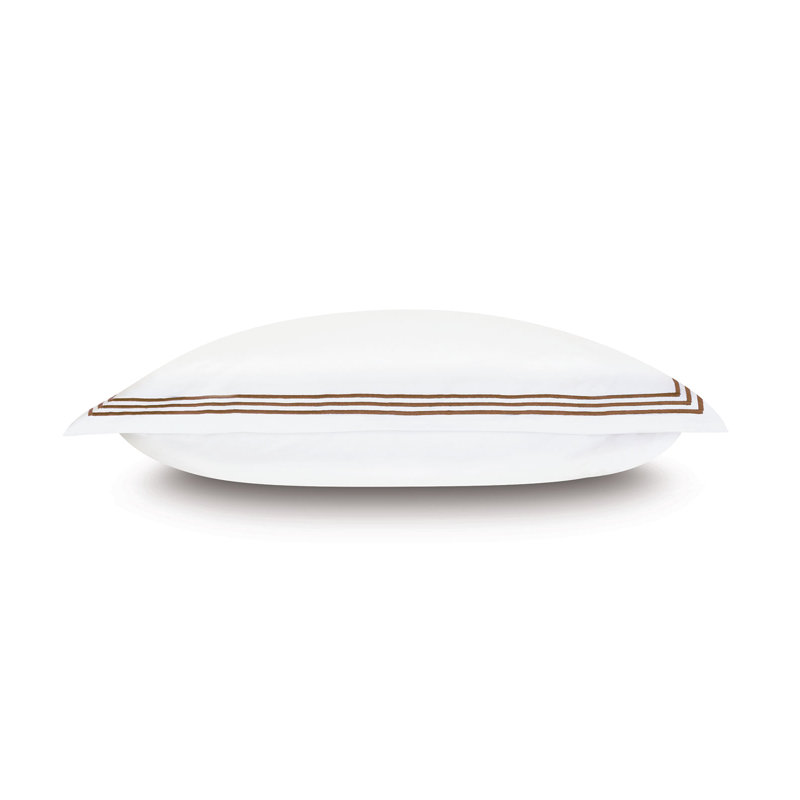Taie décorative Tessa Percale, Blanc / brun, Très grand, Rayures multicolores