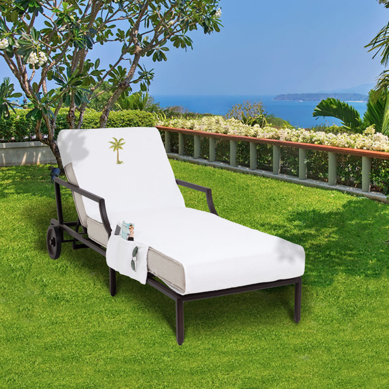 Chaise Lounge Cover 100% Cotton, White