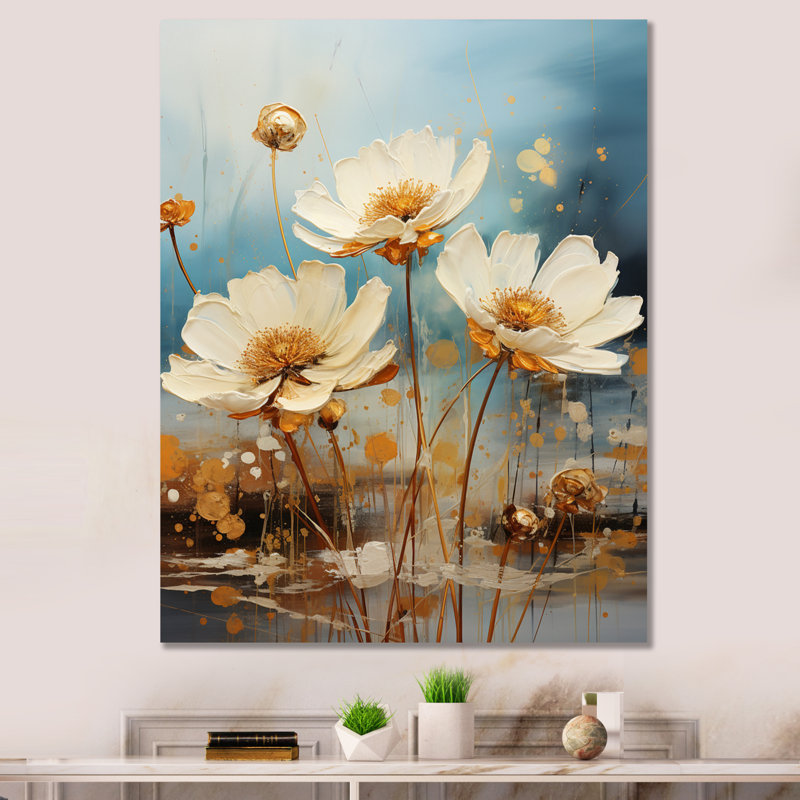 «Daisy Blossoming» sur toile, Toile tendue, H 40 po x l 30 po x P 1,5 po