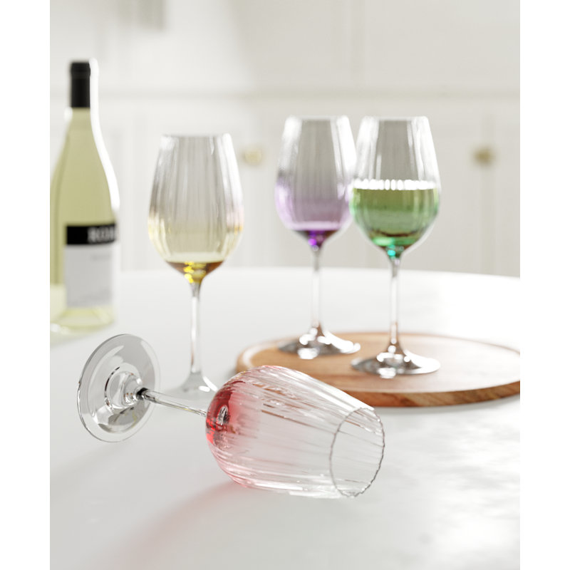 Briena 400ml White Wine Glass Set, Aqua
