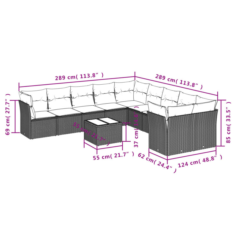 Ensemble de canapé de jardin Vidaxl beige, crème