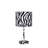 19.25" Faux Suede Zebra Metal Table Lamp