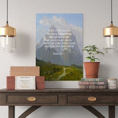 Canvas Wall Art Psalm 1211-2 I Lift Up My Eyes To The Hills Christian Canvas Wall Art Vintage Poster Print Home Decor