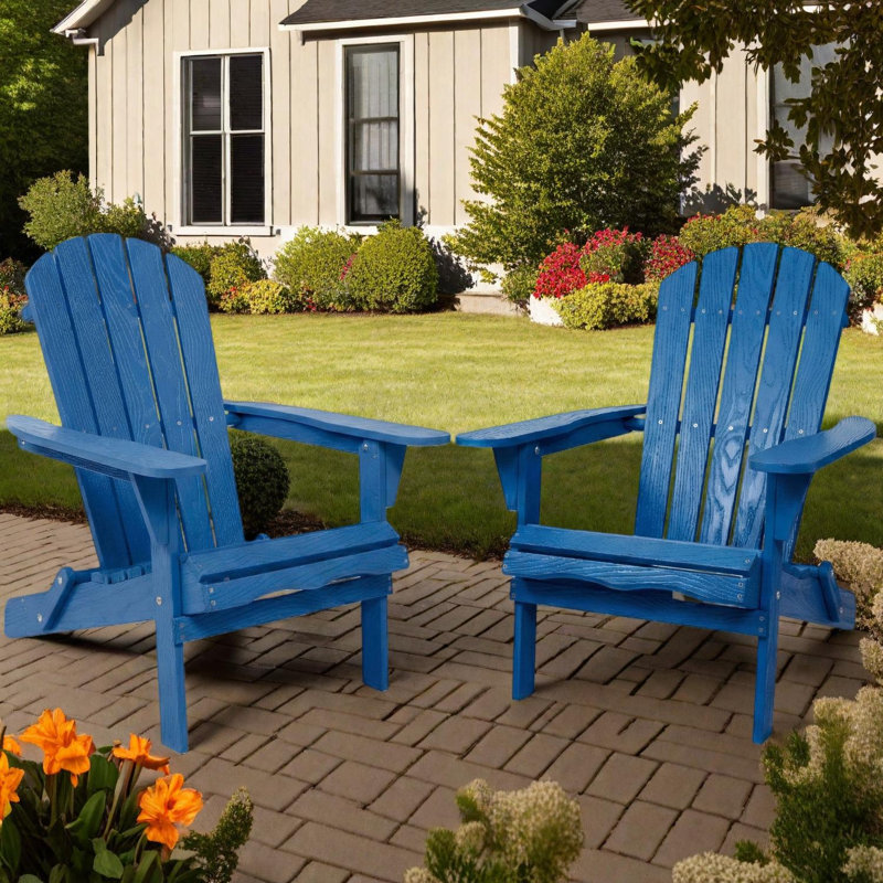 Chaise de patio pliante en bois Adirondack, Marine
