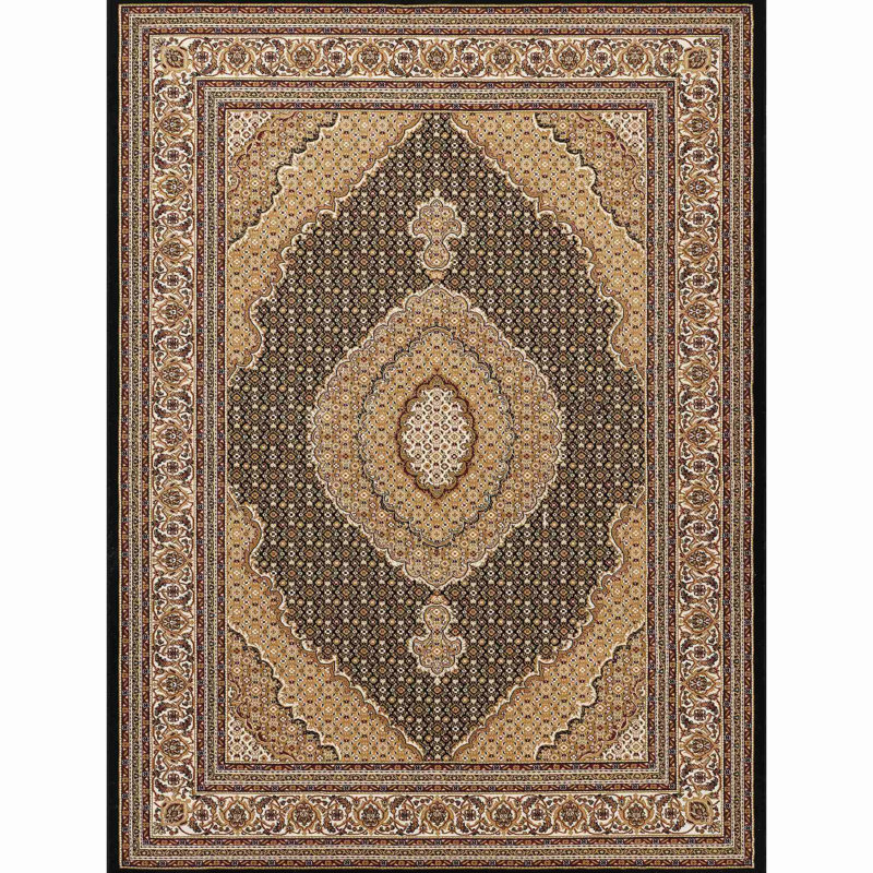 Manchester Area Rug, Rectangle 5'3" x 7'3", Black/Ivory