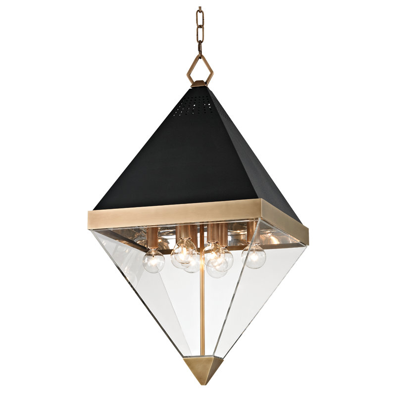 Coltrane 8 - Light Chandelier, Aged Brass/Black