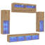 TV Wall Cabinet Set 6 Pcs 30.5 X 30 X 102 Cm-1170831831