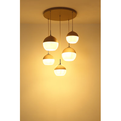 Hollier 5 - Light White Geometric Pendant