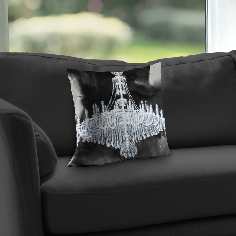 Glam Chandelier - Monochrome – Throw Pillow Cover Only, Double-Sided Print, Insert Not Included