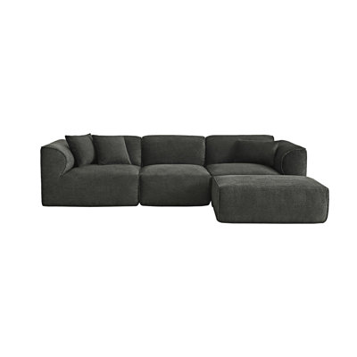 Upholstered Modular Sectional Sofa With Ottoman