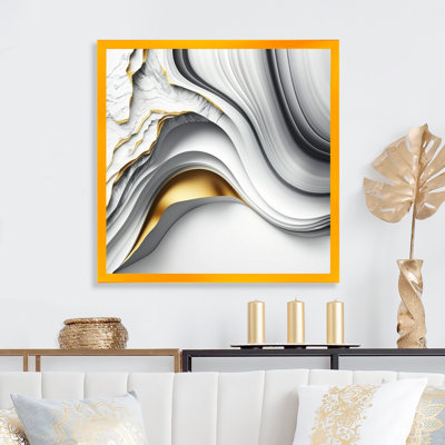«Abstract Geode Waves Grey I», reproduction sur toile