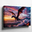 Toile, Un majestueux dragon survole un ciel éclatant au coucher du soleil, art mural-320901289