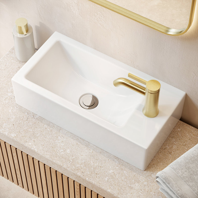 Lavabo de salle de bain en porcelaine vitrifiée 19,75 pouces Cantrio PS-020