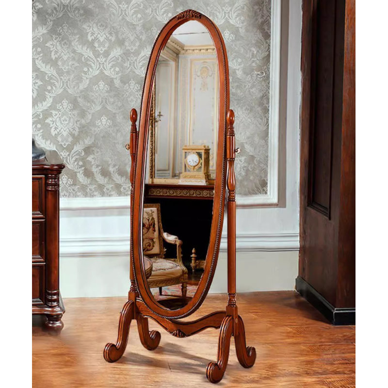 Miroir ovale en bois massif